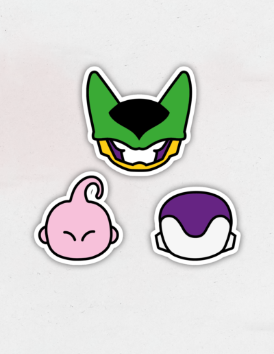 Stickers Trio Dragon Ball : Cell, Freezer, Boo
