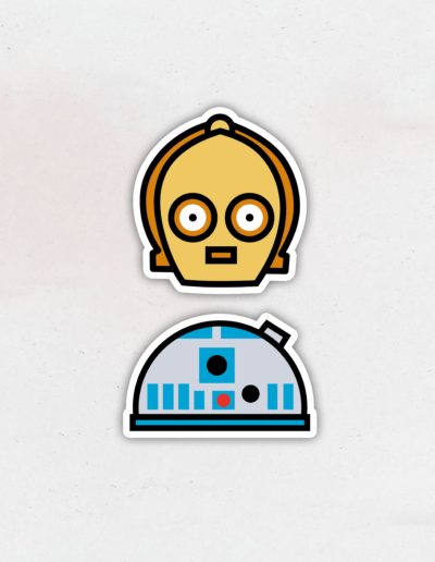 Stickers Duo Starwars : C3PO, R2D2